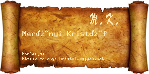 Merényi Kristóf névjegykártya